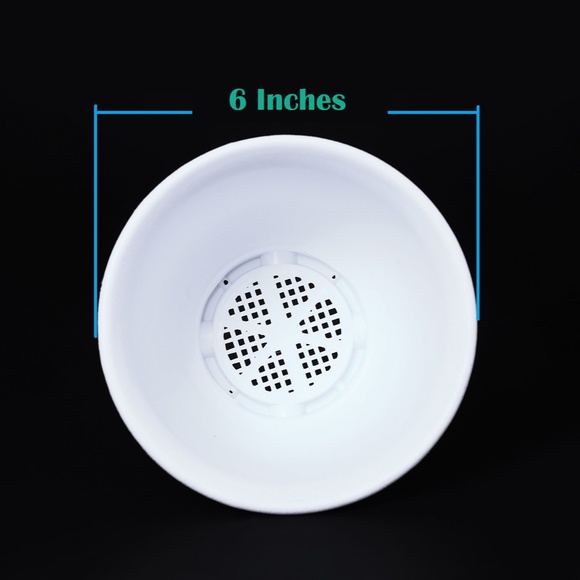 White 6” Plastic Round Drainage Plant Pot Saucer Tray - SET OF 2 - Picture 3 of 9